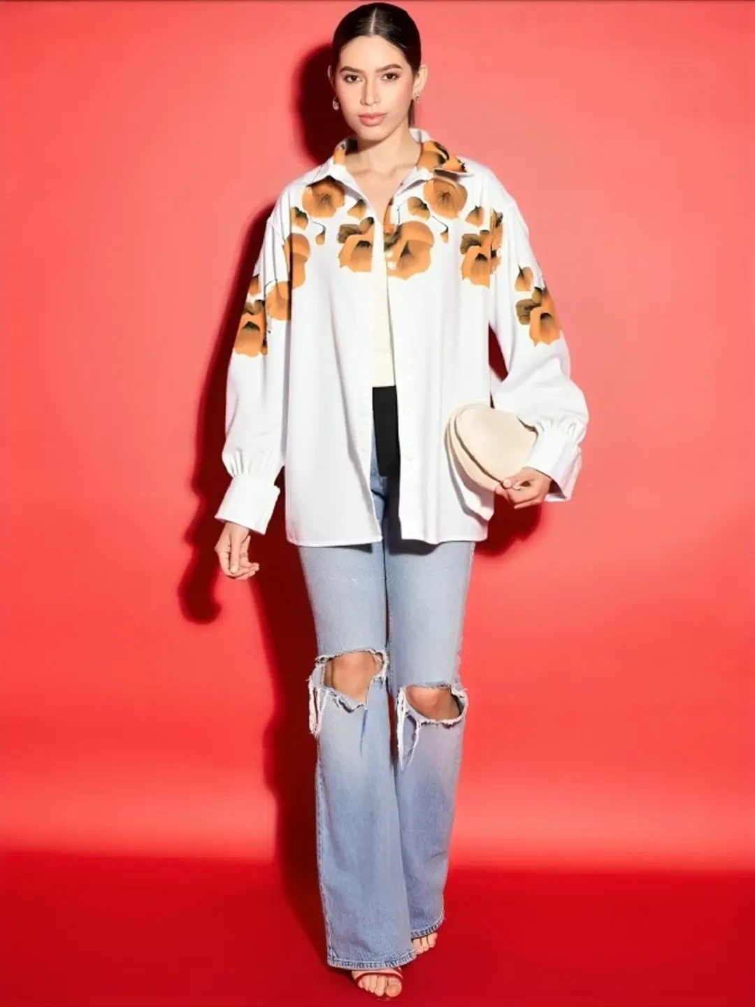 womens trendy printed shirt